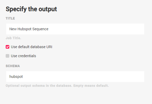 Hubspot Mitto wizard output