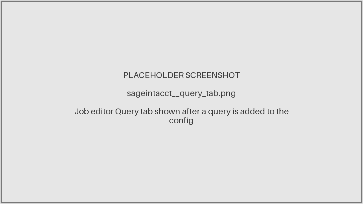 The Query tab in the job editor